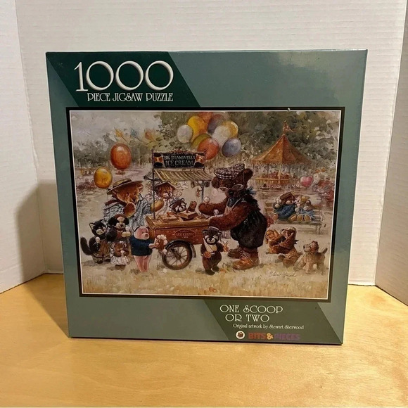 Famous Artist Stewart Sherwood ONE SCOOP OR TWO 1998 Jigsaw Puzzle 1000PC 20x27 - Picture 1 of 5